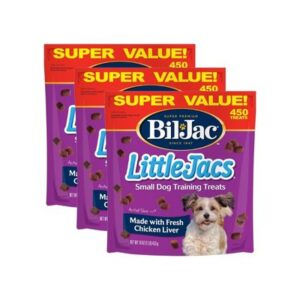 Bil-Jac Little Jacs Small Dog Training Treats, Chicken Flavor, Made with Chicken Liver, 16oz (3-Pack)